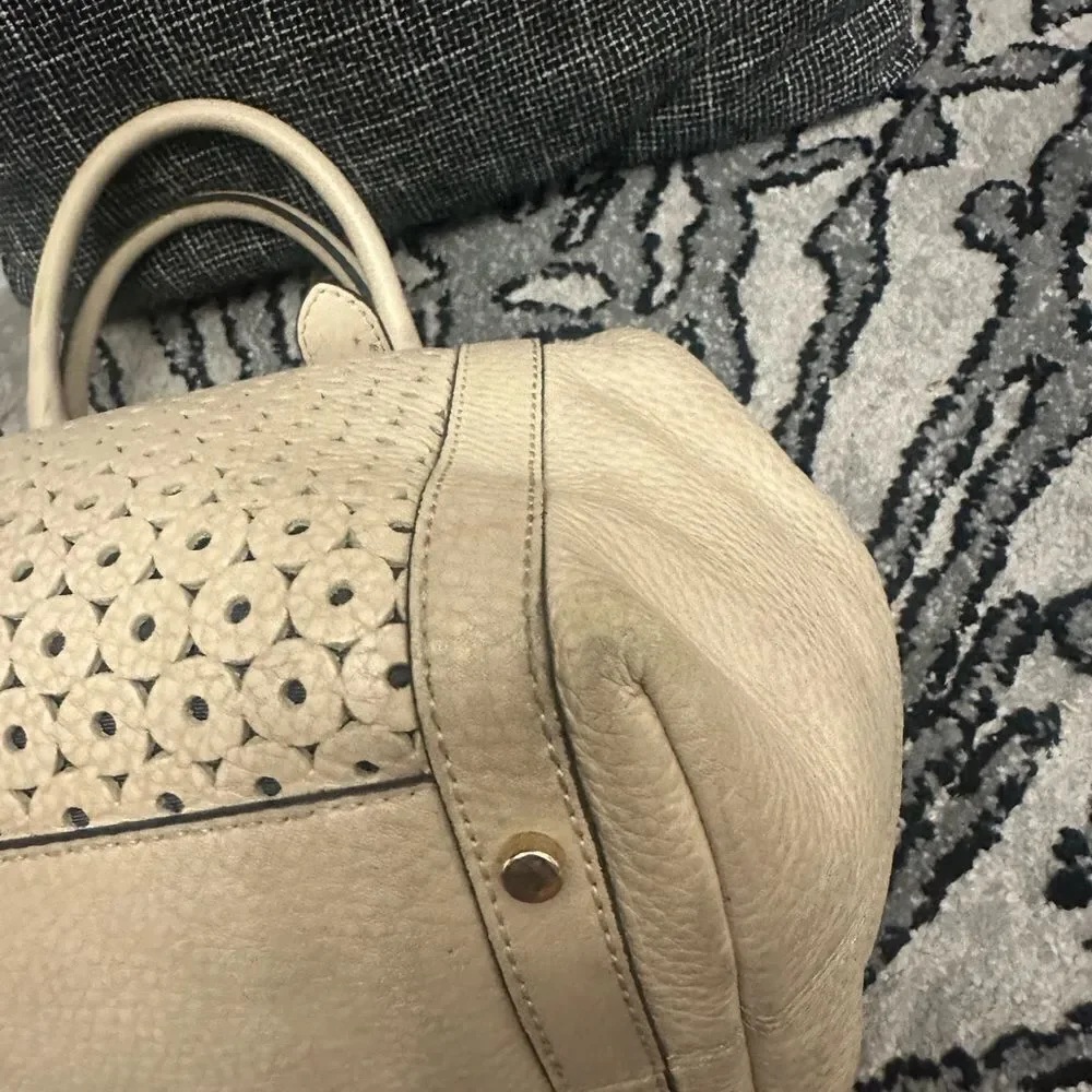Kate Spade Beige Perforated Satchel